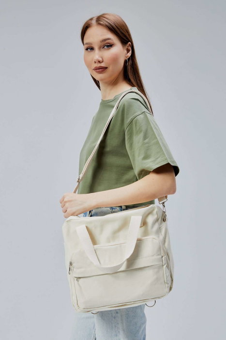 Zoozie Bags Bolsa Tote de Lona Crema Zoozie Bags Bolsa Tote de Lona Crema